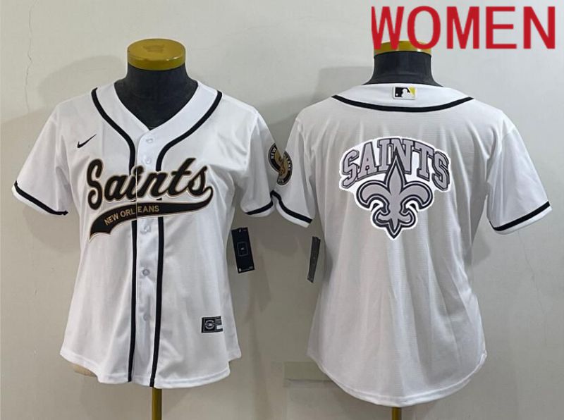 Cheap Women New Orleans Saints Blank White 2022 Nike Co branded NFL Jerseys1